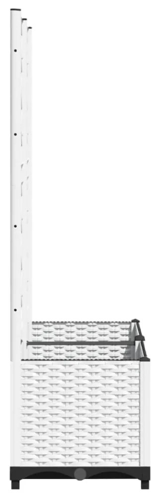fehér PP rácsos kerti ültetőláda 80 x 40 x 136 cm