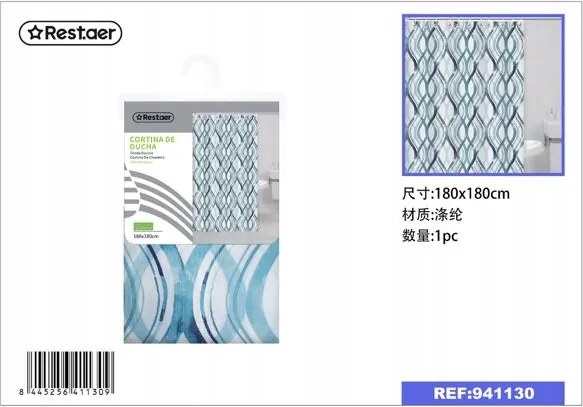 Stílusos Zuhanyfüggöny Mintával 180x180cm