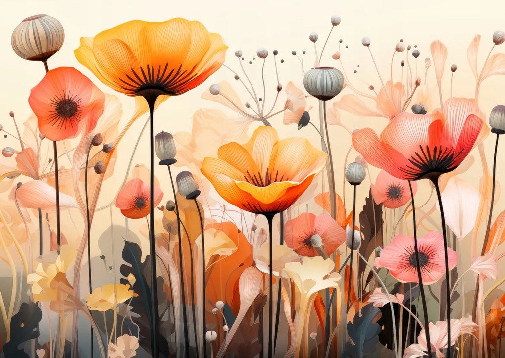 Poszter 84x59,5cm Táncos Pipacsok