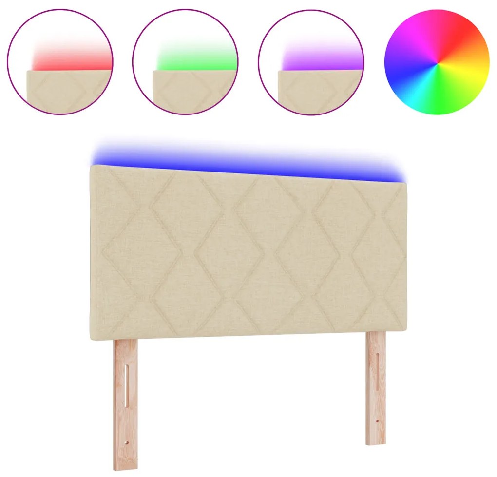 LED Fejtámla Gyémánt Blokkok Design Krém 90 cm Szövet