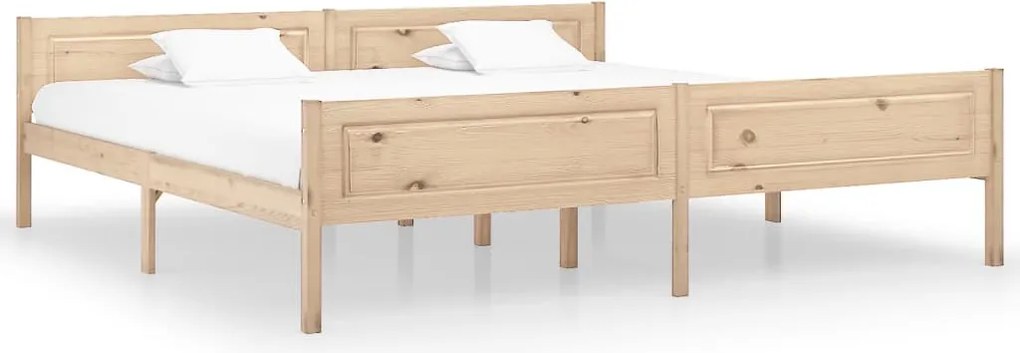 vidaXL tömör fenyőfa ágykeret matrac nélkül 200 x 200 cm