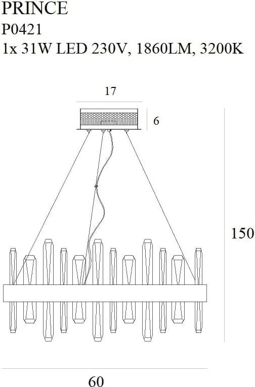 Függeszték Arany PRINCE MAXLIGHT P0421