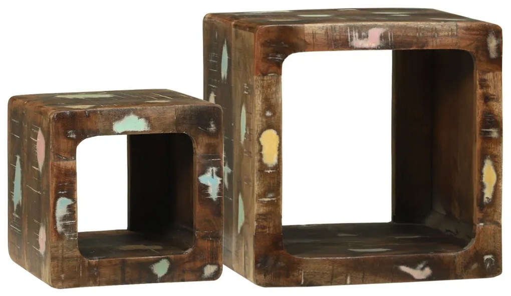 TV Egység 36x36x30 cm Tömör Fa Újrahasznosított