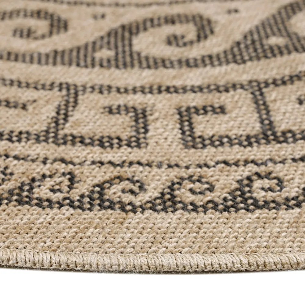 Fekete-bézs kerek kültéri szőnyeg ø 160 cm Comilla – Ayyildiz Carpets