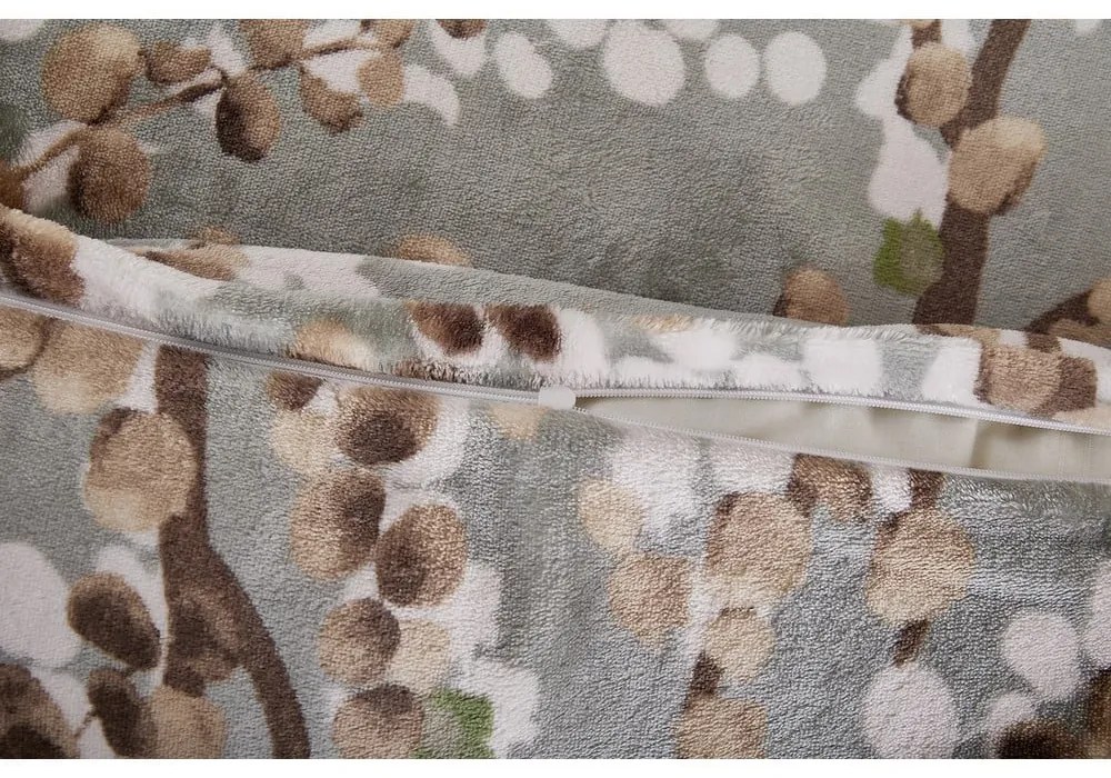 Szürke egyszemélyes mikroplüss ágyneműhuzat 140x200 cm Branches – My House