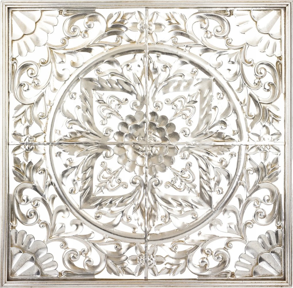 Fém Fali Dekoráció Retro négyzet ezüst virágos gótika minták