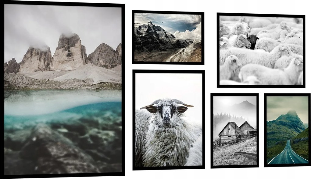 Készlet 6db-os Képek Poszterek keretben No. KP013