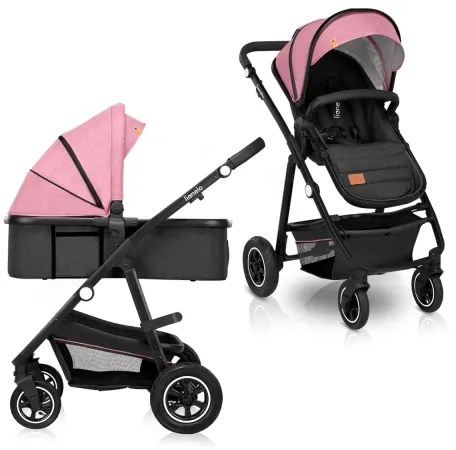 Lionelo - Kombinált, 2 az 1-ben babakocsi AMBER Pink Rose