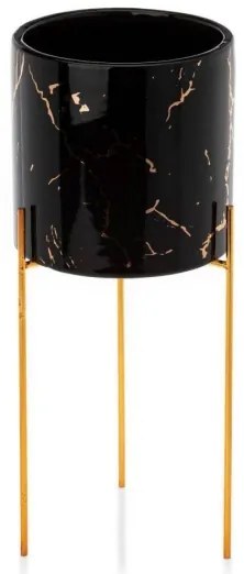 Virágállvány NILA 32,5x13 cm fekete/arany