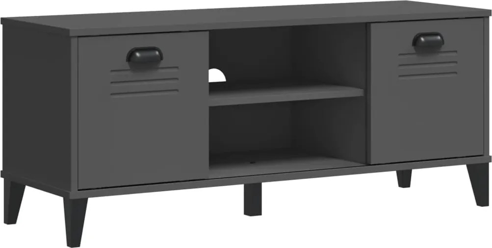 vidaXL VIKEN antracitszürke szerelt fa cipőtároló pad 106 x 35 x 45 cm