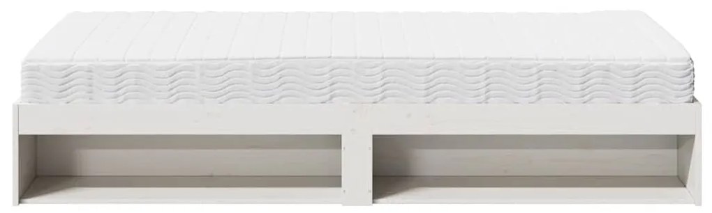 nappali ágy matraccal fehér 100x200 cm tömör fa fenyőfa