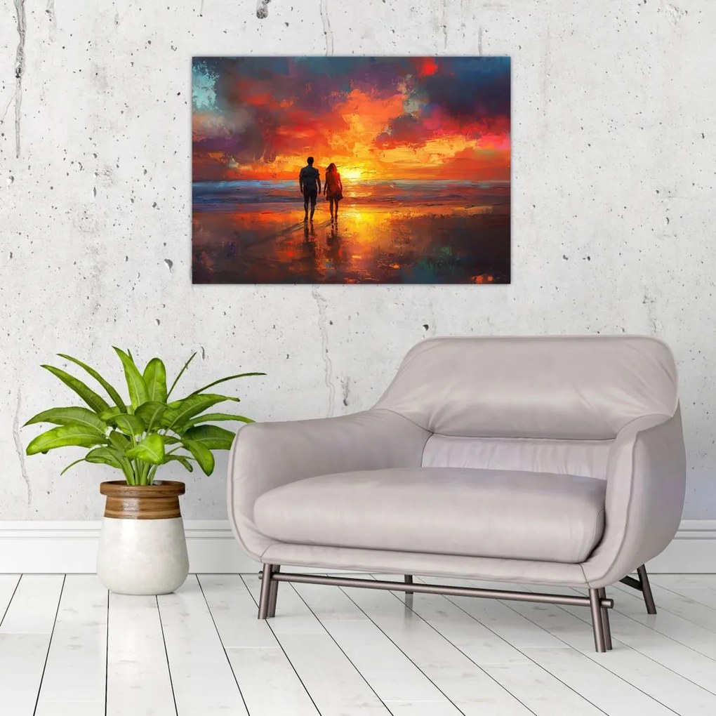 Kép - Séta a tengerparton (70x50 cm)