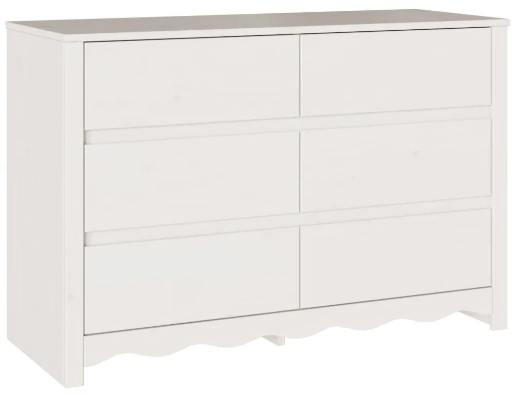 Fiókos szekrény &quot;&quot;DRAMMEN&quot;&quot; Fehér 111x43x73,5 cm Tömbfa