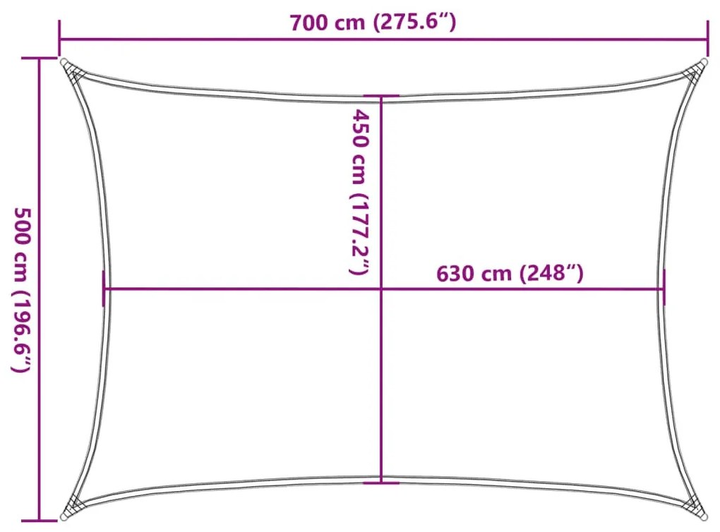 piros HDPE napvitorla 160 g/m² 5 x 7 m