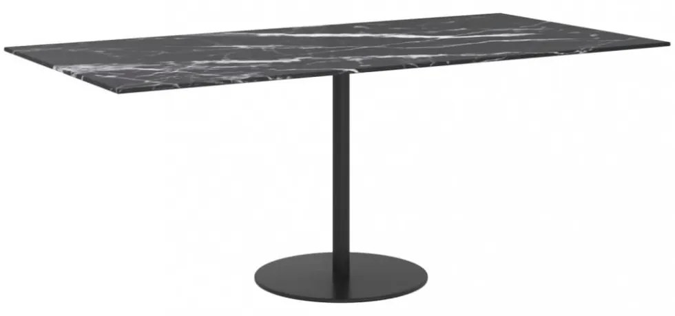 fekete edzett üveg asztallap márványdizájnnal 100 x 50 cm 6 mm