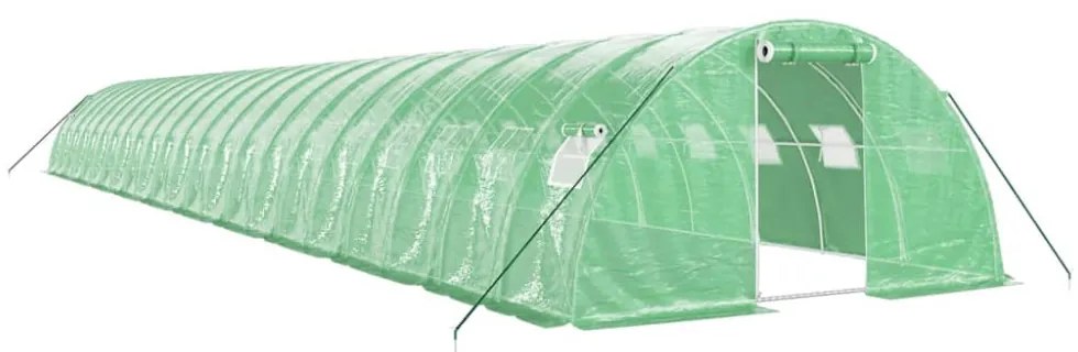 zöld acélvázas melegház 88 m² 22 x 4 x 2 m