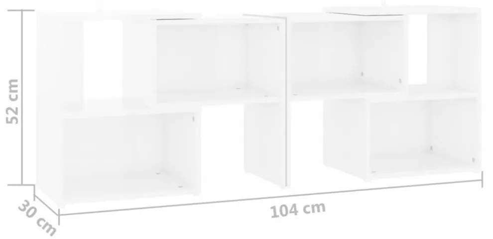 fehér szerelt fa TV-szekrény 104 x 30 x 52 cm