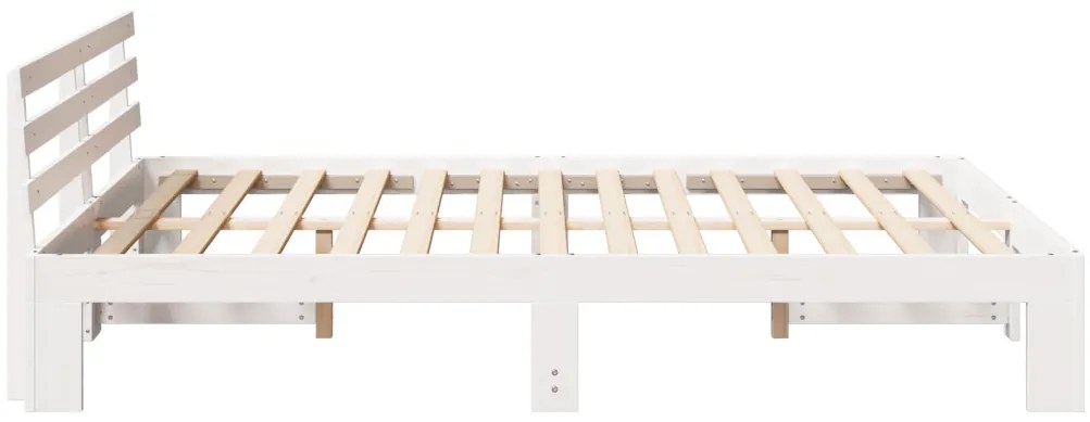 Fa Ágykeret Fehér Fa 140 x 200 cm Tartós Minimalista Ágykeret