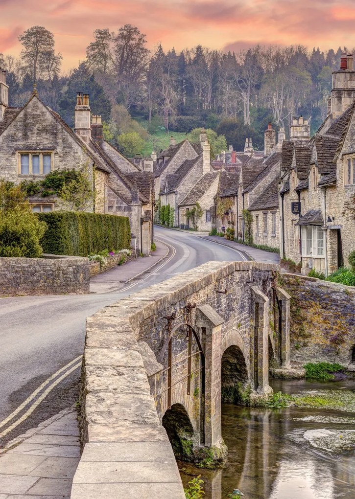 Poszter 64x90cm Házak és kőhíd, Assaf Frank