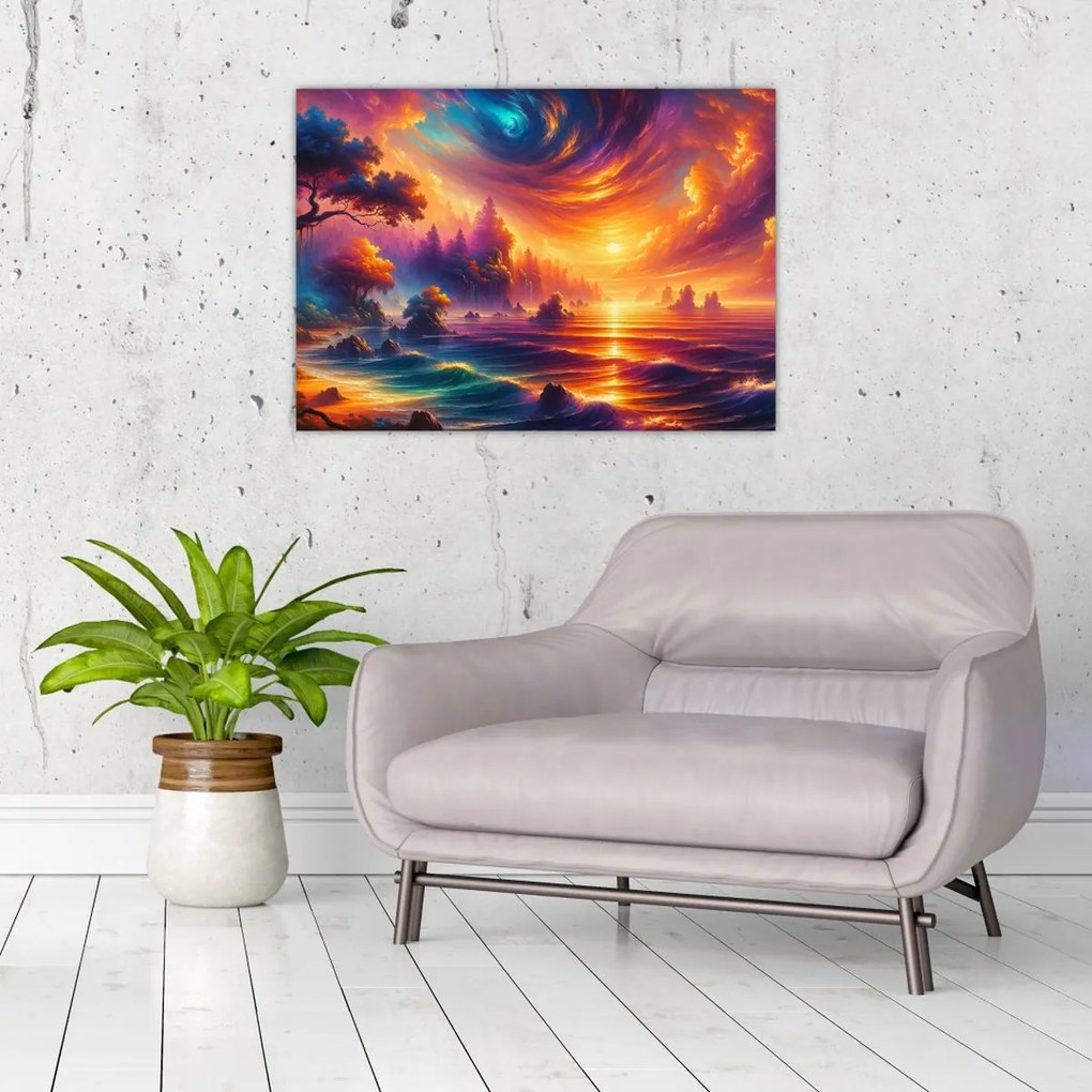 Üveg kép - Varázslatos világ (70x50 cm)