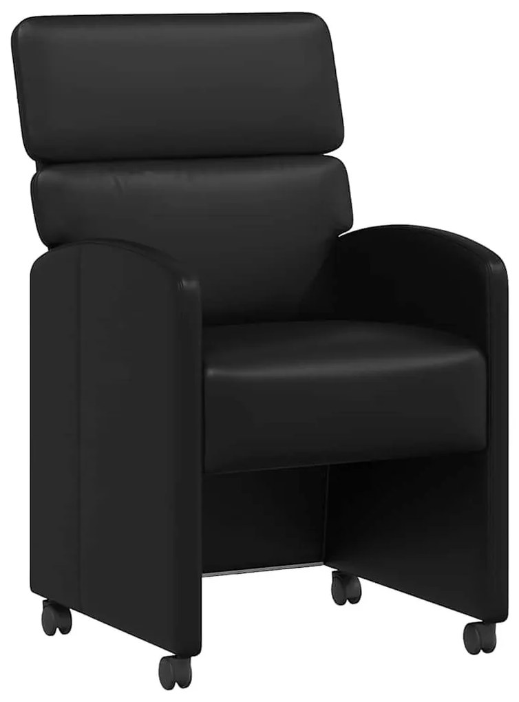 Kerekes Étkező Székek 2 pcs Fekete 58 x 65 x 98 cm Műbőr