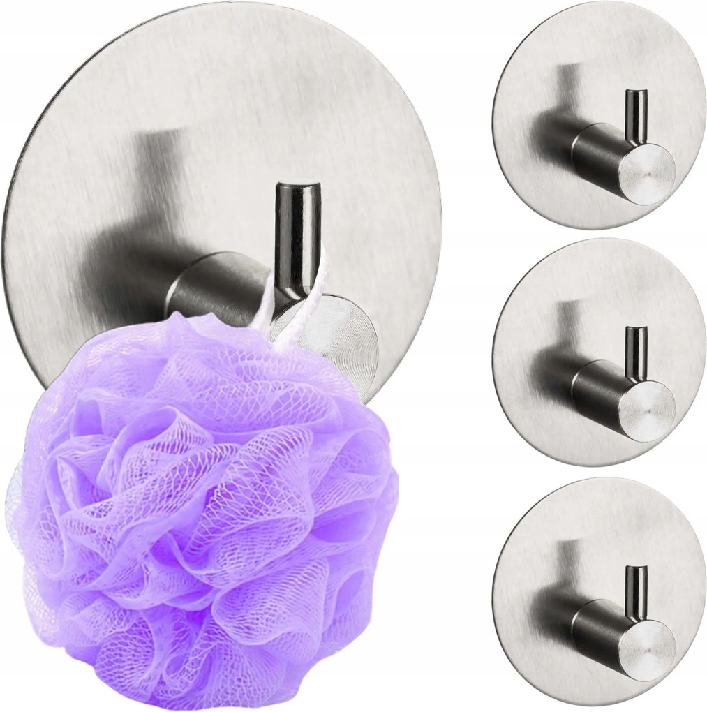 Fürdőszobái Akasztó Ezüst Rozsdamentes Acél Kerek Öntapadós Akasztó