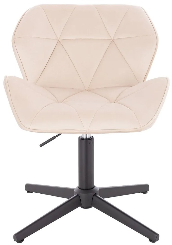 HR111CROSS Krémszínű modern velúr szék fekete lábbal