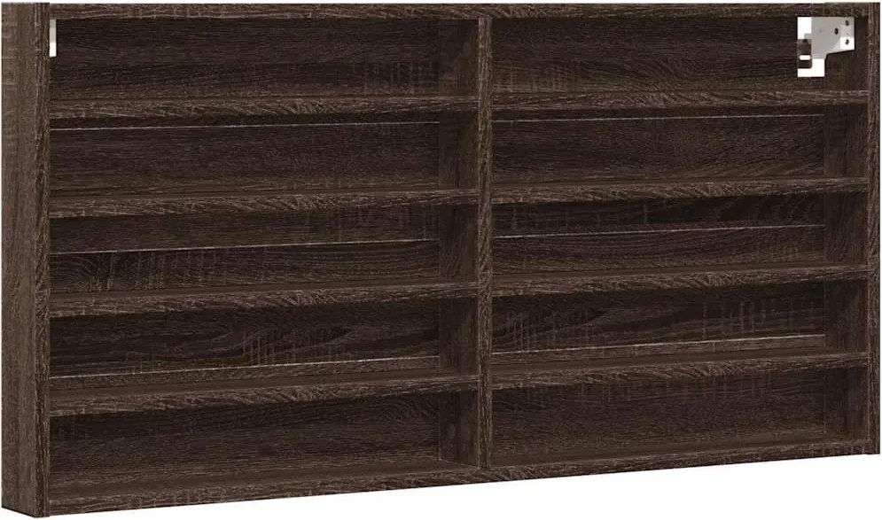 vidaXL barna tölgy színű szerelt fa vitrinszekrény 100 x 8,5 x 50 cm