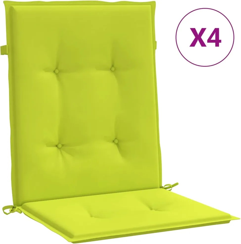 vidaXL 4 db élénkzöld oxford szövet háttámlás székpárna 100x50x3 cm