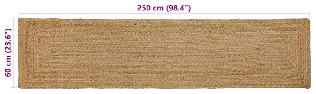 Szőnyeg Bézs 60 x 250 cm Juta