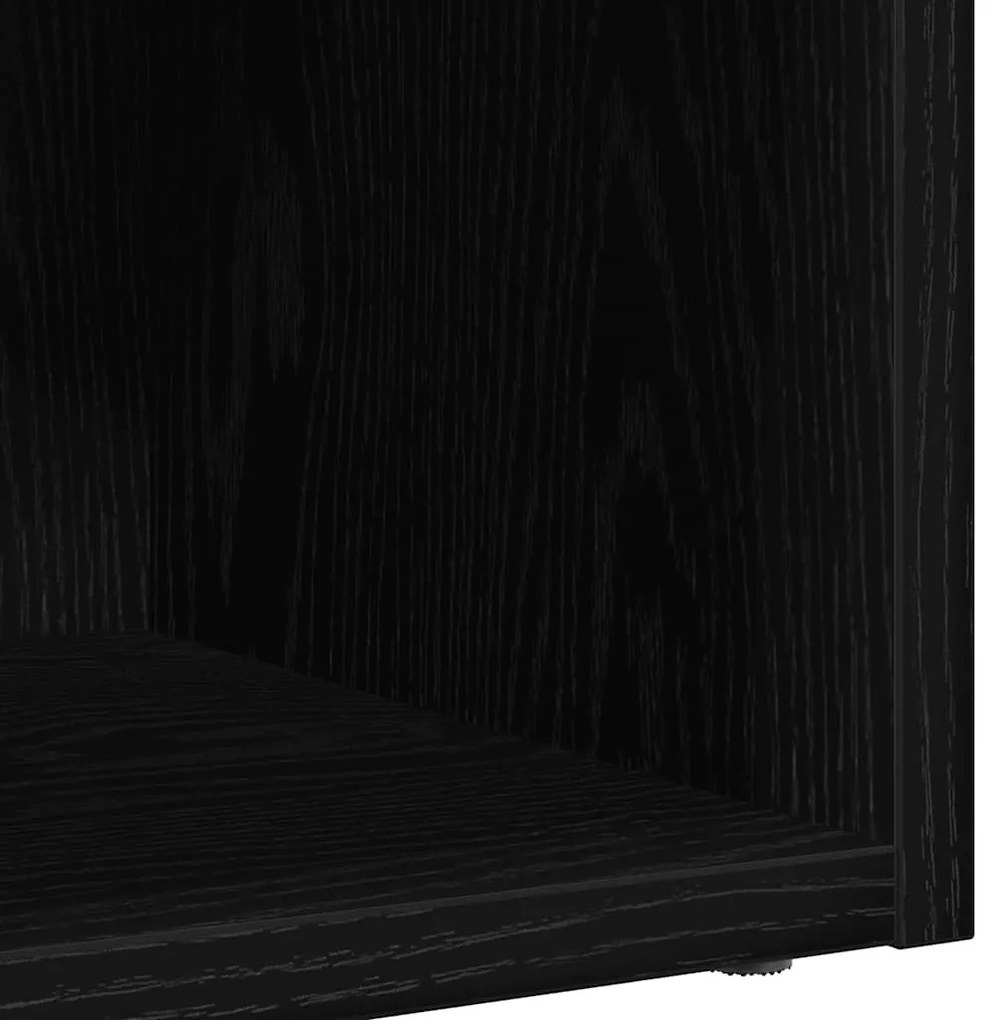fekete tölgy szerelt fa LP tárolódoboz 71x34x36 cm