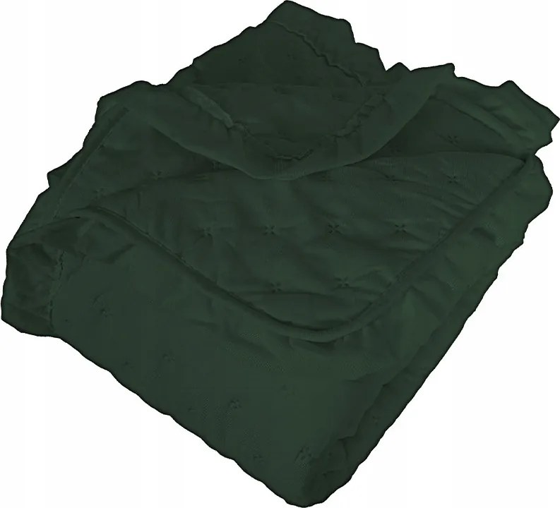 Dekoratív ágytakaró fodros pöttyökkel Verona 170x210 cm Zöld