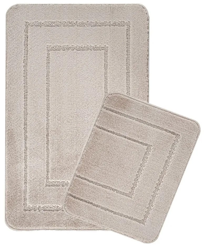 Világosbarna fürdőszobai kilépő szett 2 db-os 50x80 cm Cerceve – Foutastic