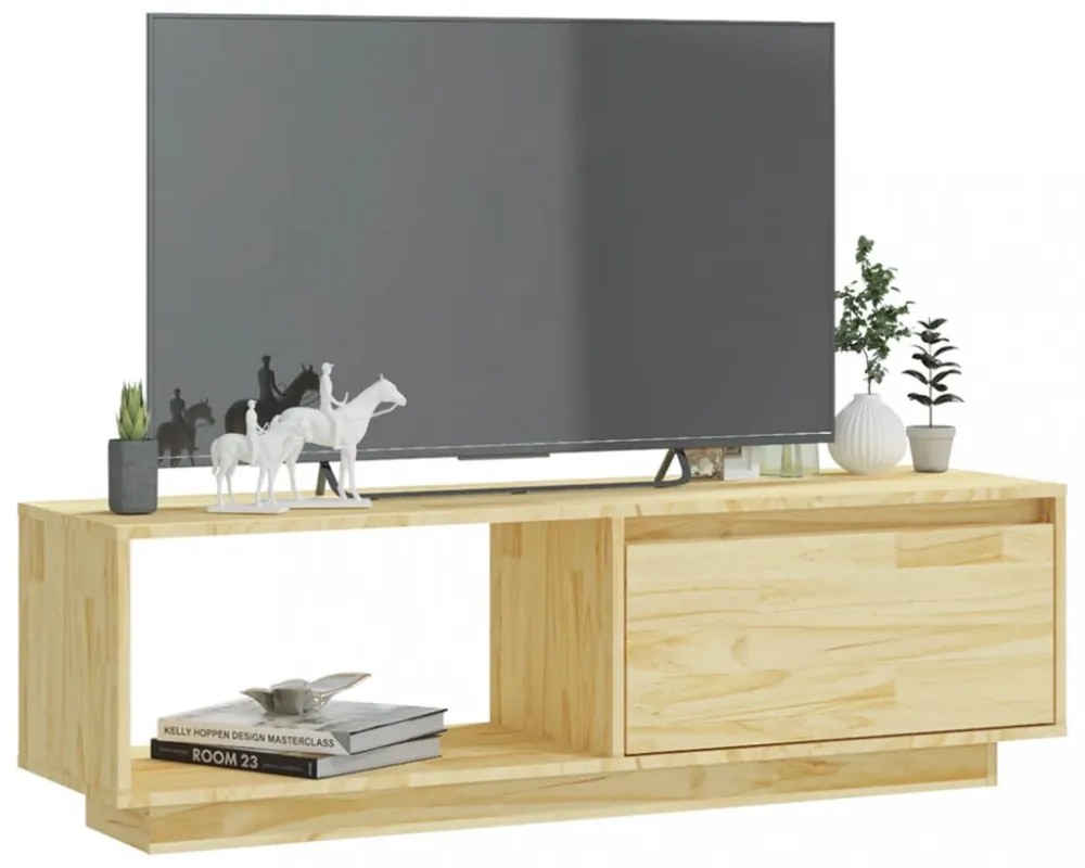 tömör fenyőfa TV-szekrény 110 x 30 x 33,5 cm