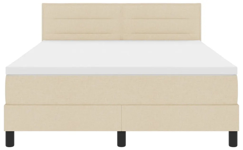 vidaXL Ágykeret Matrac és LED Világítással Krém Színben 140x200 cm Szövet