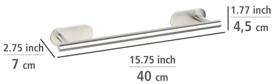 Wenko Orea Turbo-Loc® matt rozsdamentes acél törölközőtartó - Wenko