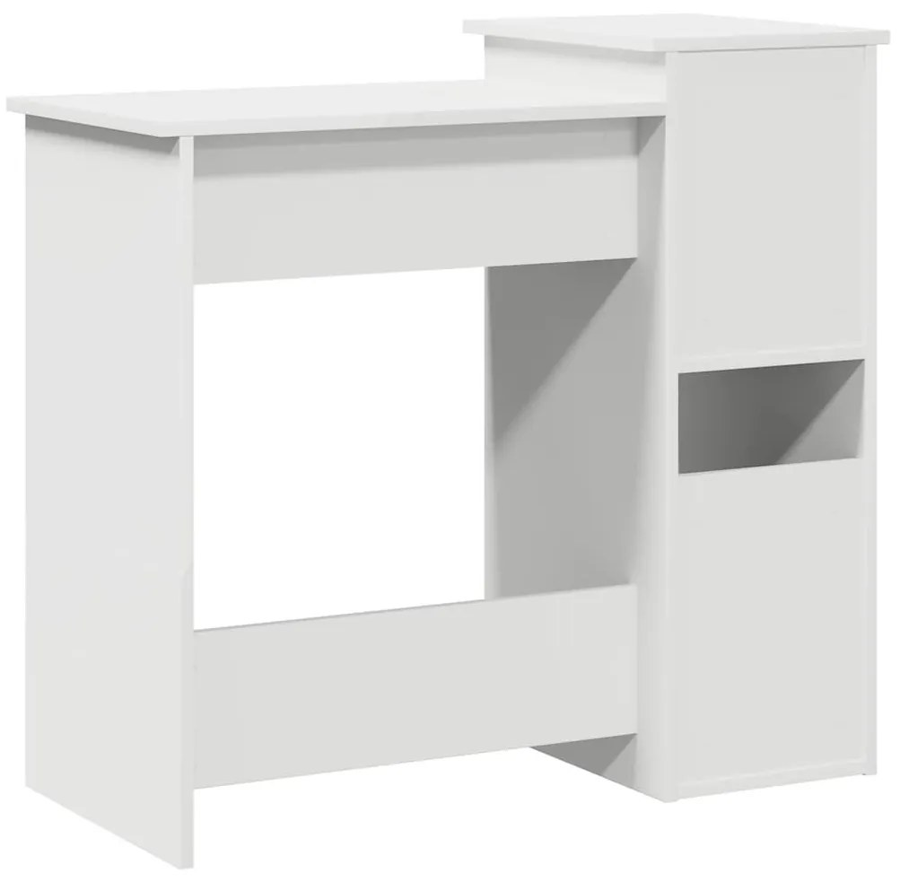 fehér forgácslap íróasztal polcokkal 84x40x78 cm