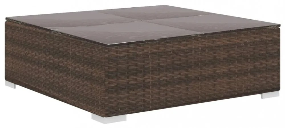8-részes barna polyrattan kerti bútorszett párnákkal