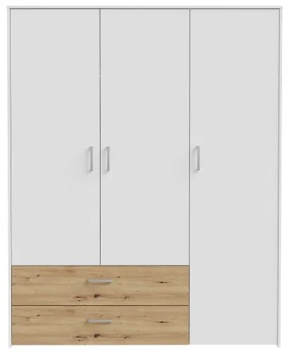 Gardróbszekrény URO 152x190 cm artisan tölgy/fehér
