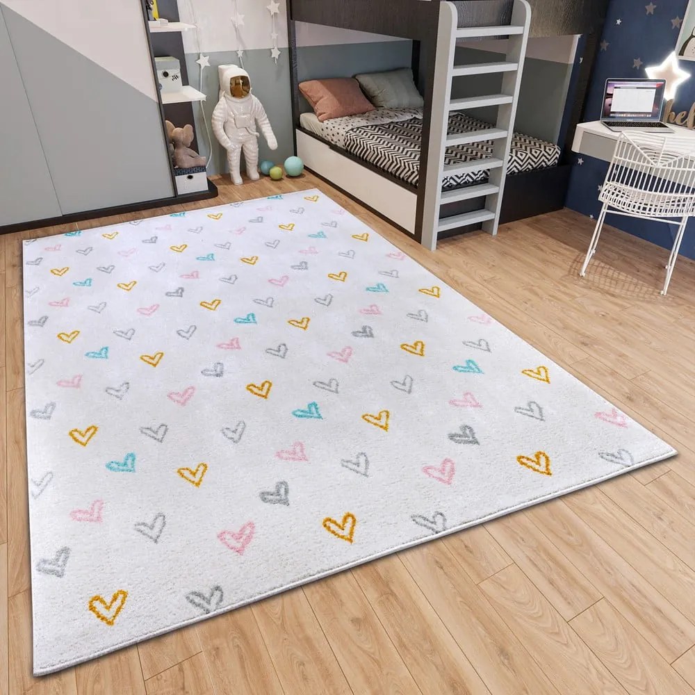 Fehér gyerek szőnyeg 160x235 cm Hearts – Hanse Home