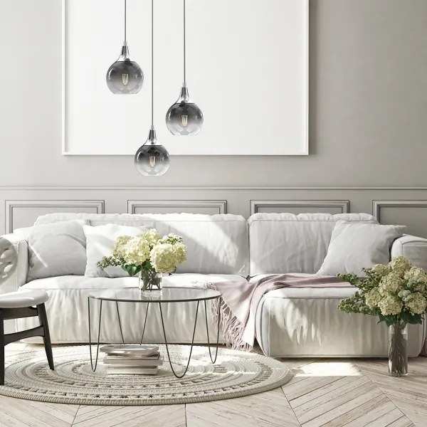 Csillár zsinóron MONTE 3xE27/60W/230V matt króm