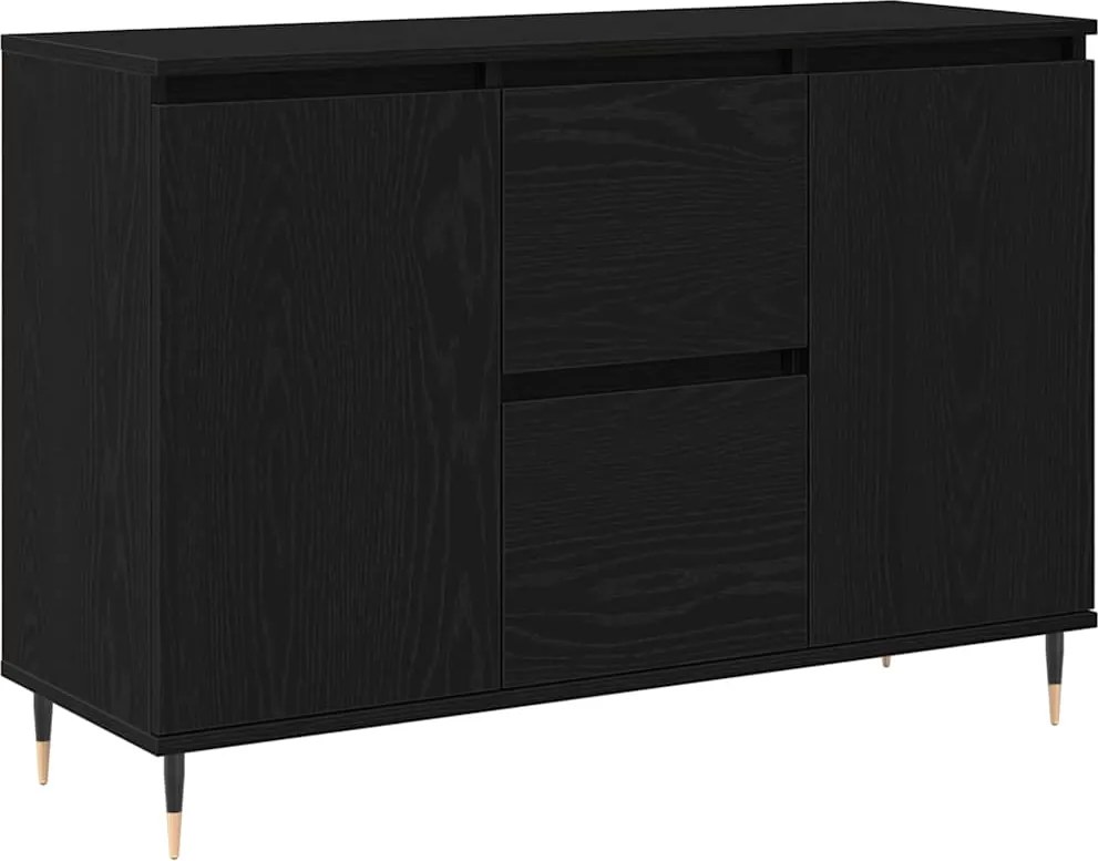 vidaXL Széf fiókkal Fekete tölgy 101,5 x 35 x 70 cm Faanyag