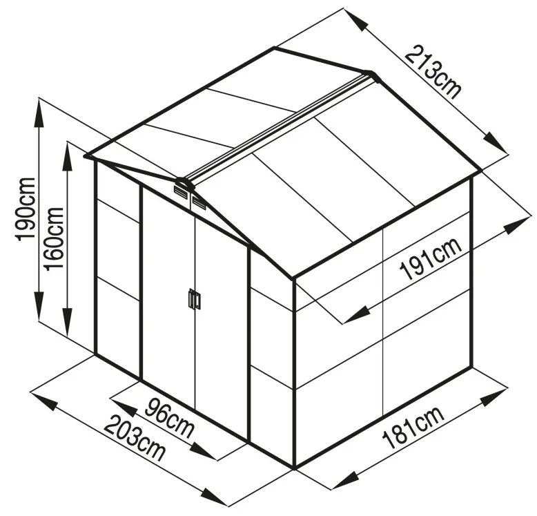 G21 GAH 407 kerti tároló 213 x 191 cm, antracit