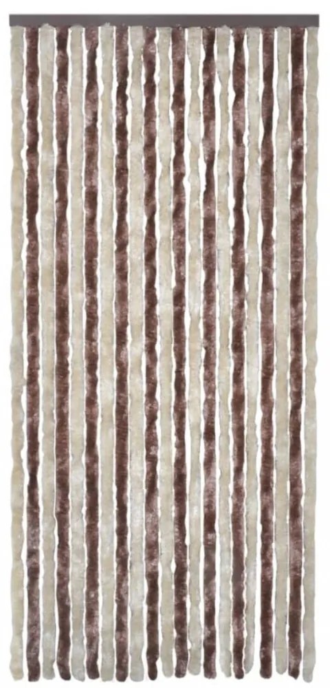bézs és világosbarna zsenília rovarfüggöny 100 x 220 cm