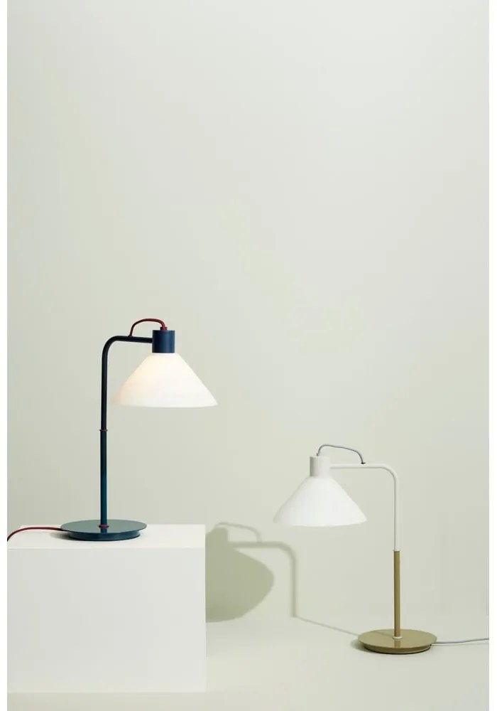 Fehér asztali lámpa üveg búrával (magasság 44 cm) Spot – Hübsch