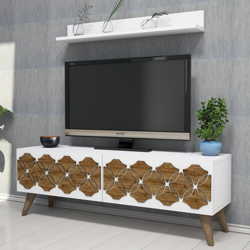 Nisan TV-állvány, fehér, 120 cm