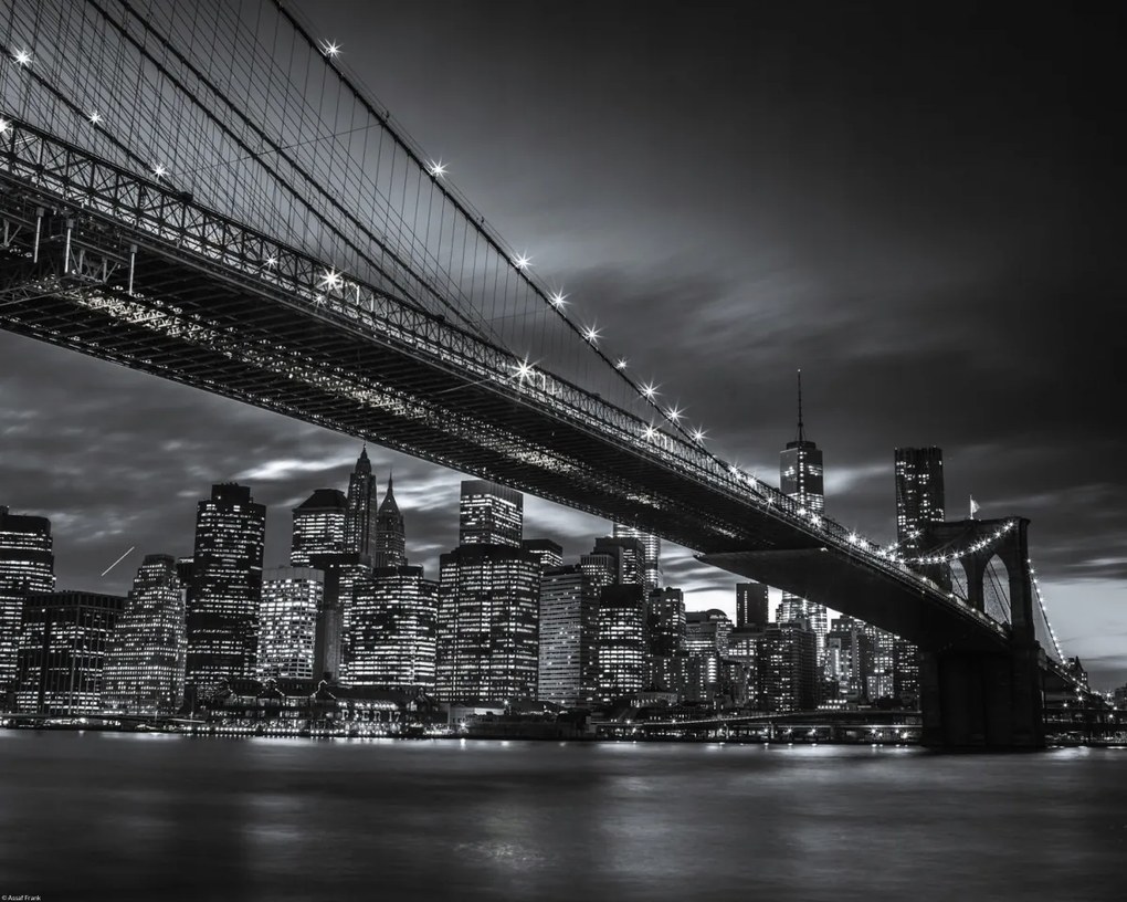 Poszter 50x40cm Brooklyn híd és Alsó-Manhattan panoráma alkonyatkor 4