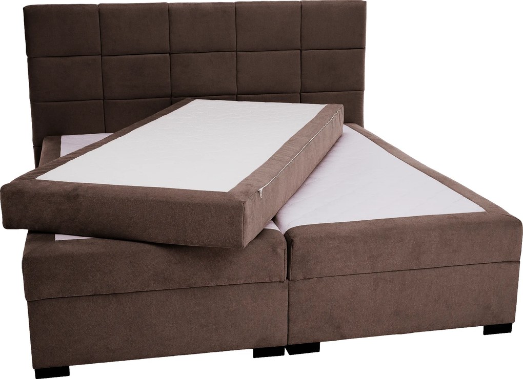 Boxspring ágy, 200x200, barna, APRIL