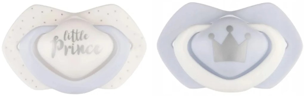 Canpol Babies 2 db szimmetrikus szilikon cumi, 0-6m, Kicsi herceg, kék