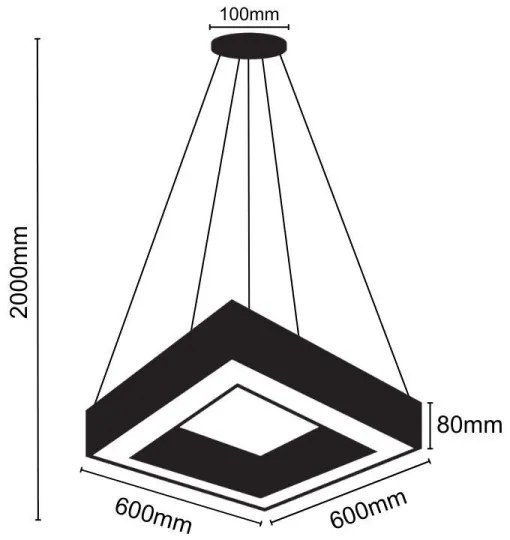 LED Csillár zsinóron LED/40W/230V 4000K 60x60 cm